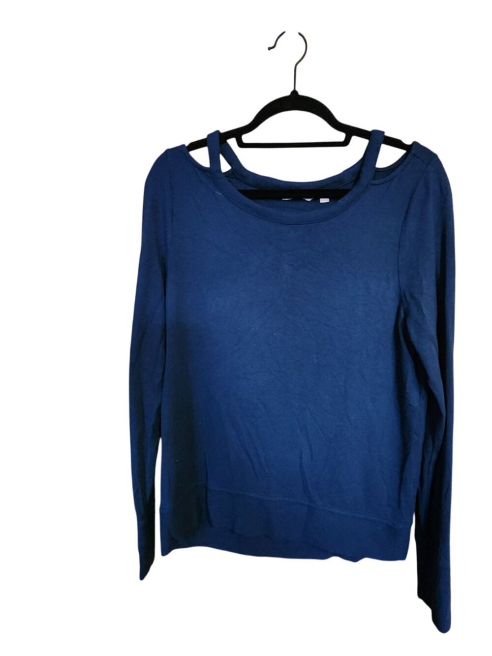 Athleta Womens Blue Long Sleeve Open Back Knit Top Size S